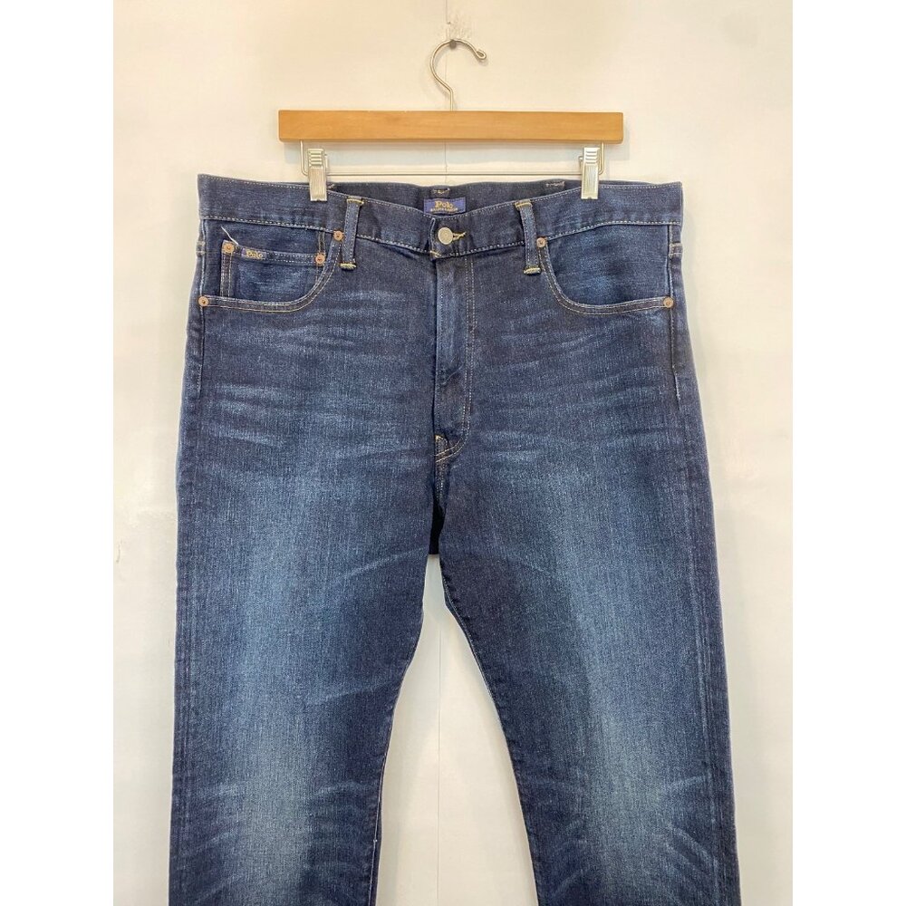 Polo Ralph Lauren Hampton Relaxed Straight Leg Jean Size Tall 38x36 Dark Wash - Picture 7 of 11